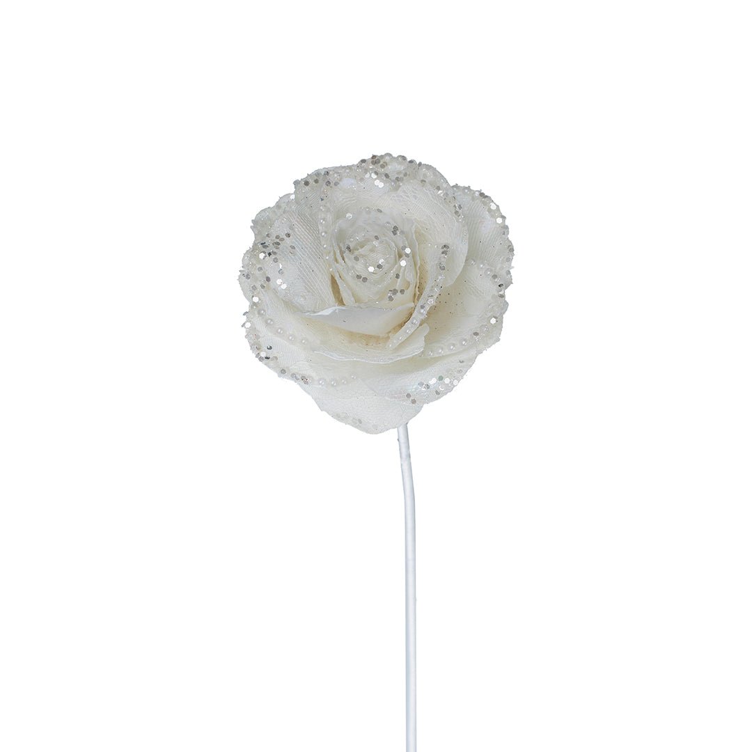White Peony Flower Pick