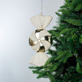 White & Shiny Champagne 12" Swirl Candy Ornament