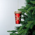 Yuletide Red & Champagne Glitter Coffee Cup Ornament